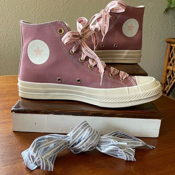 NWOB Converse Chuck 70 Ribbon Laces Night Flamingo Pink Sage Men 8.5 Women 10.5 - Picture 1 of 12